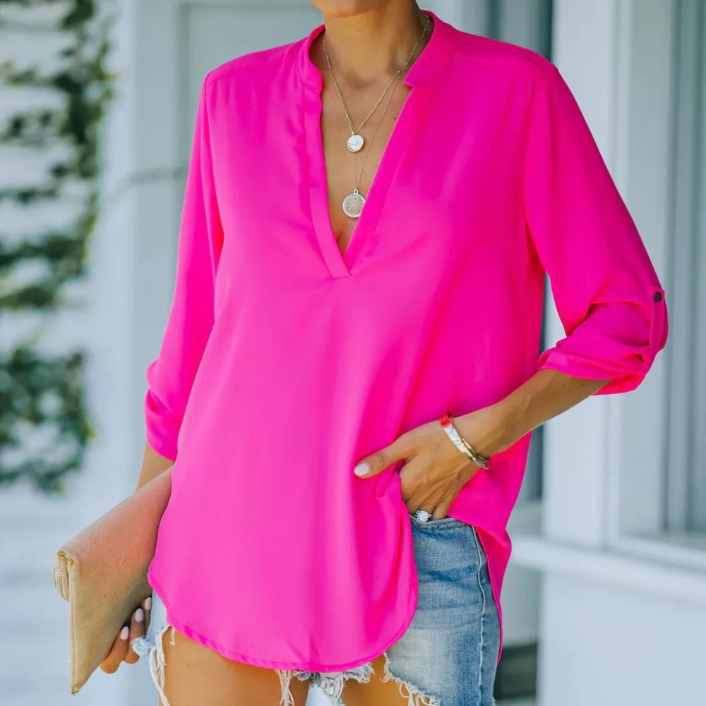 Hot pink blouse